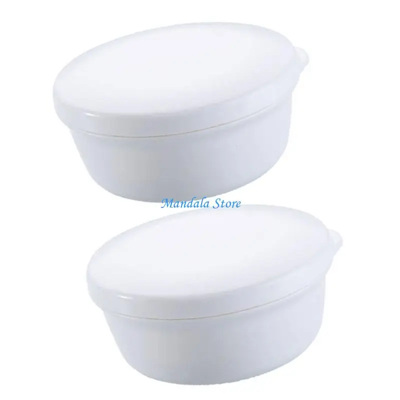 U2JC 2PCS Travel Use Soap Storage Box With Secure Cover To Maintain Soap Dry for Various Living Space Bathroom Contertop