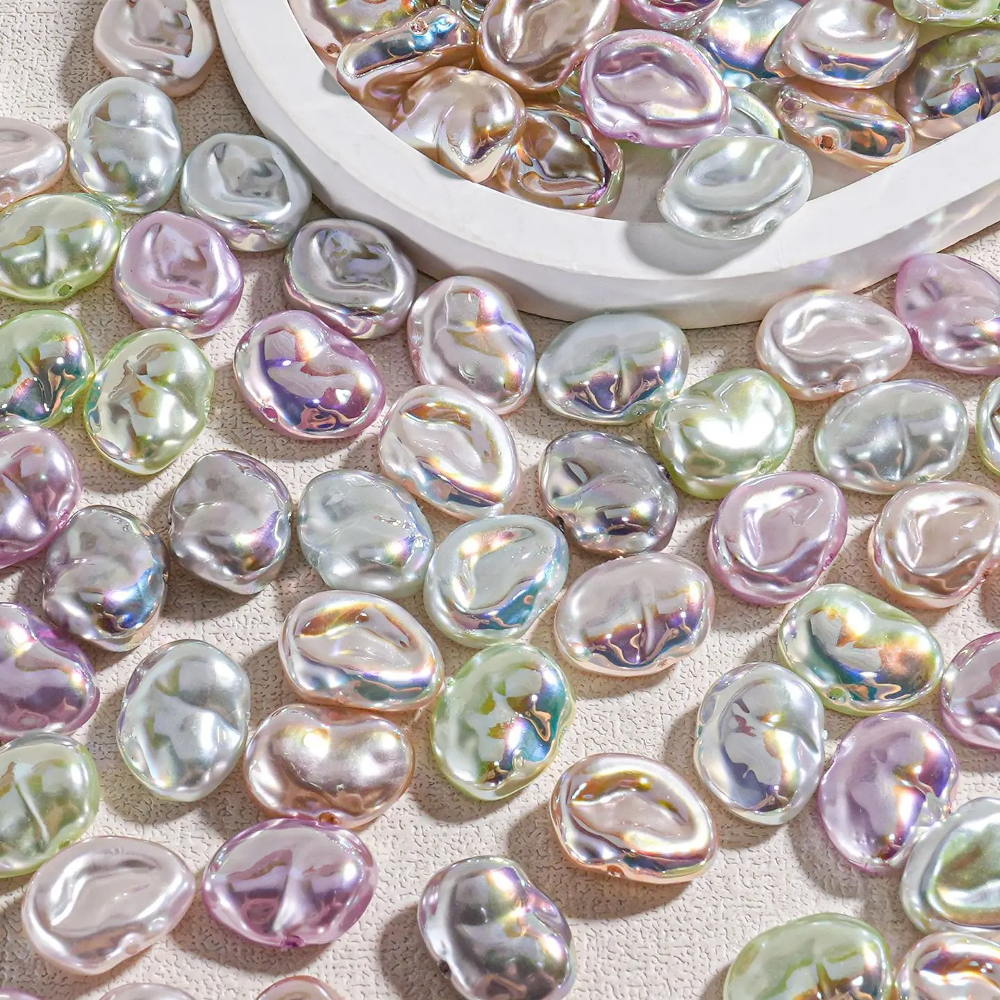 

Модный новый жемчужный стиль, акриловая геометрия, нерегулярные ювелирные бусины, летние украшения, аксессуары, материал, ремесленный декор, 20*16 мм, 80 шт.