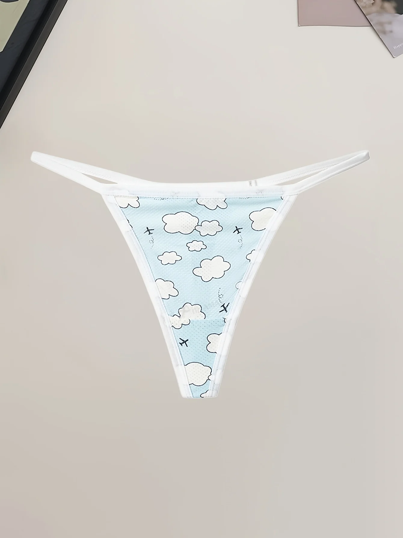 4 قطع ملابس داخلية نسائية لطيفة مطبوعة على شكل زهرة سحابة، بدون خياطة، مريحة، قابلة للتنفس، ملابس داخلية نسائية منخفضة الخصر