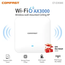 Comfast CF-E393AX 3000Mbps Gigabit Wifi 6 Draadloos Plafond Ap Dual Band 2.4G + 5Ghz 802.11ax Wifi 6 Access Point Router Booster Ap