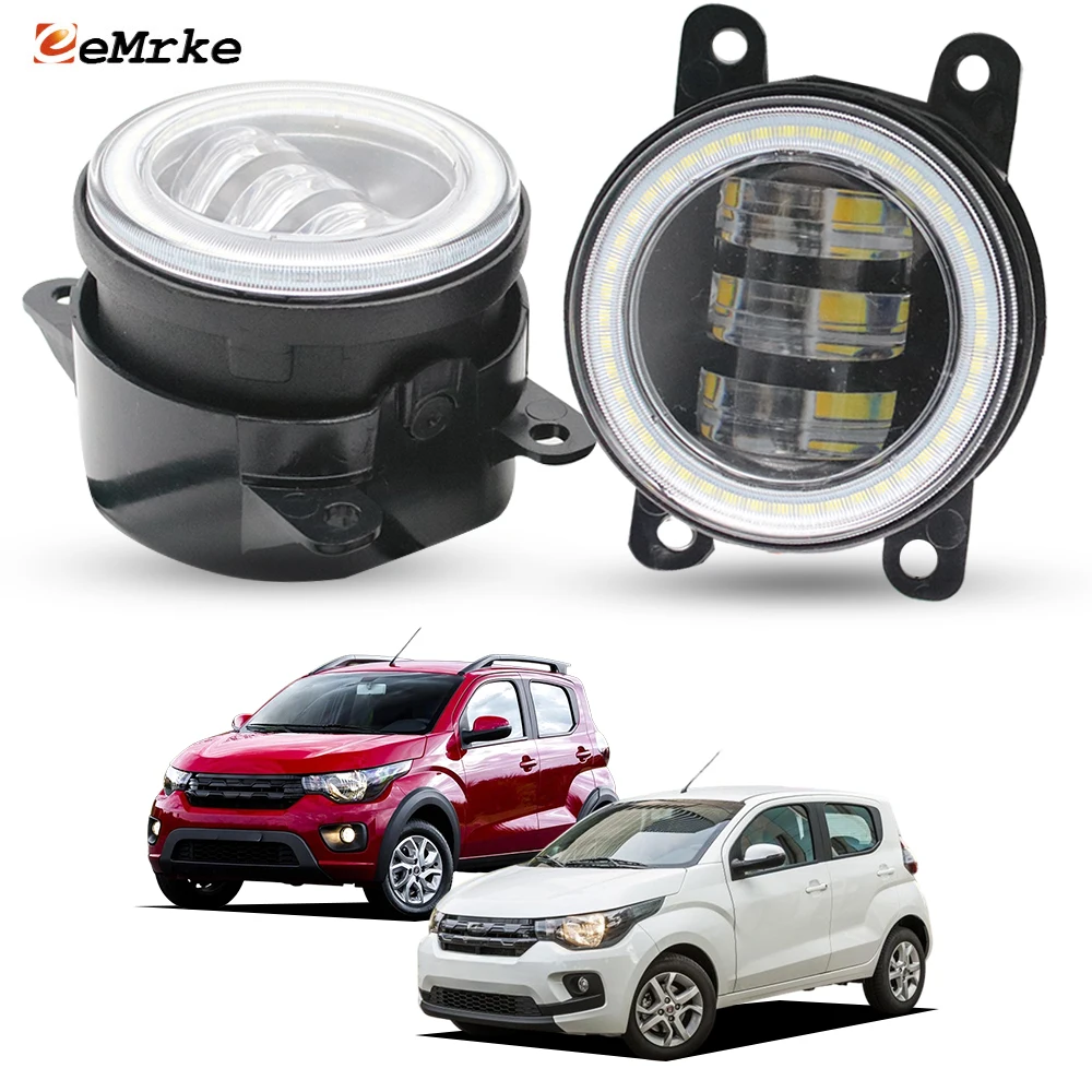 

40W Led Fog Lights Angel Eyes DRL Driving Lamp Lens For Fiat Mobi Easy On/ Mobi Like Trekking Drive Way 2017 2018 2019 2020-2026