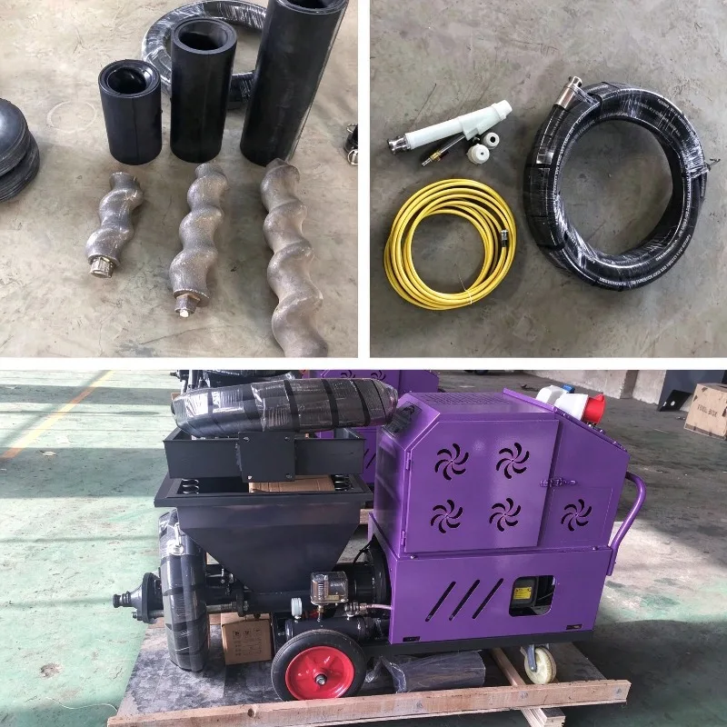 Pneumatic Cement Mortar Spraying Machine Portable Wall Plastering Render Sprayer Hopper Gun Dry Mix Concrete Stucco Spray Pump
