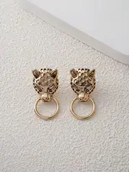 Leopard Animal Head Panther Stud Earrings for Women