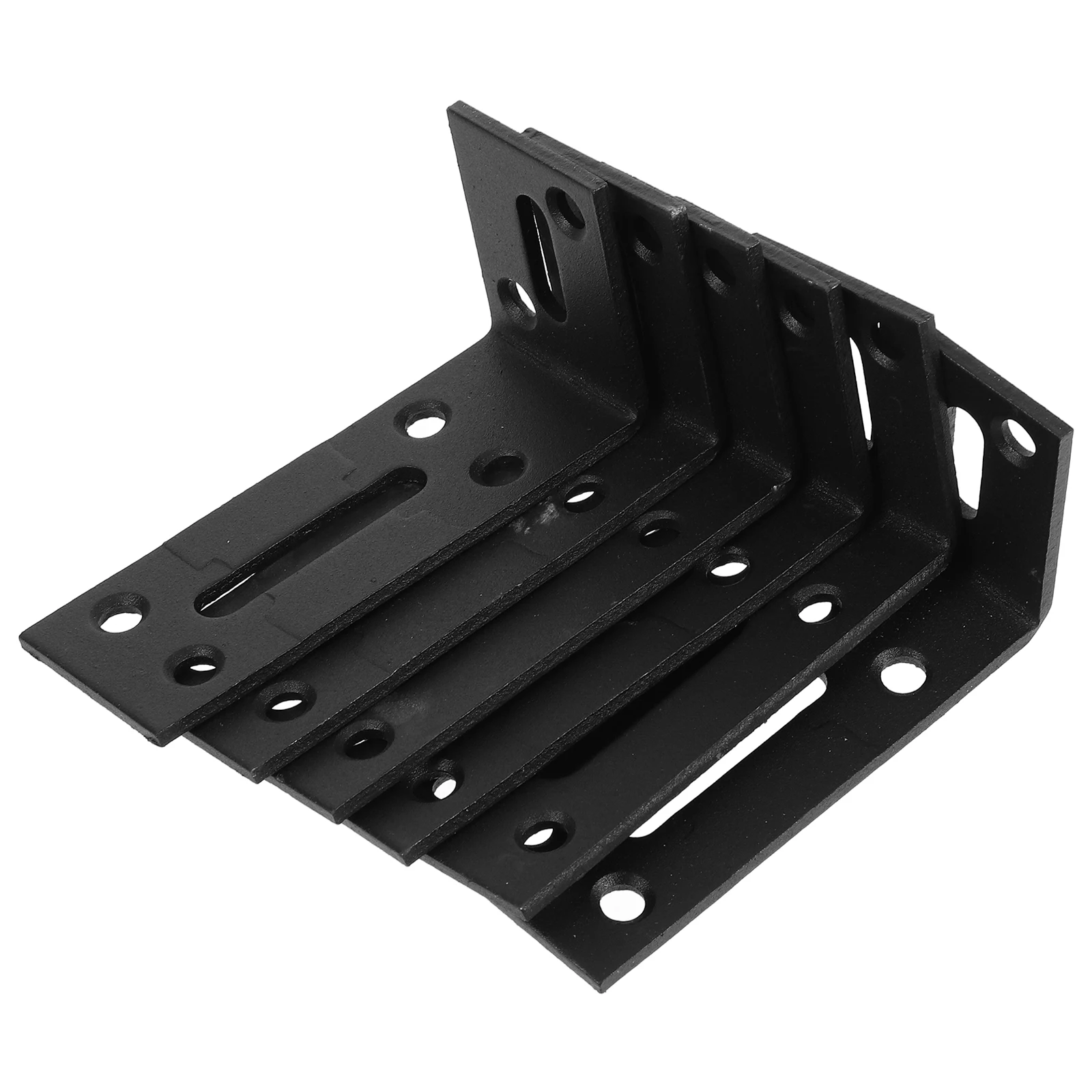 

6pcs Stainless Steel Adjustable L-Shaped Brackets Heavy Duty Corner Shelf Connectors Slotted Metal Mounting Supports For Wood