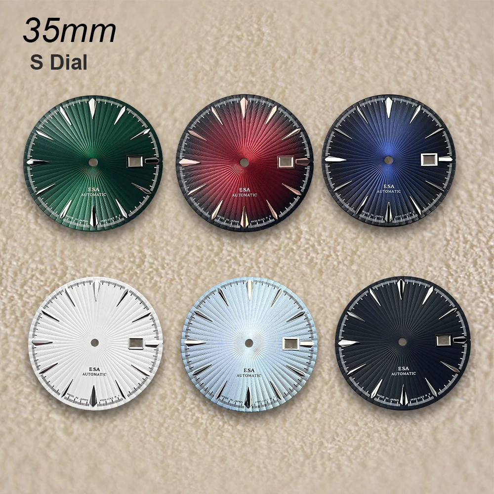 35mm S Logo Cocktail Dial Fit NH35 Movement High-Quality Vertical Grain Dial Watch Modification Accessories