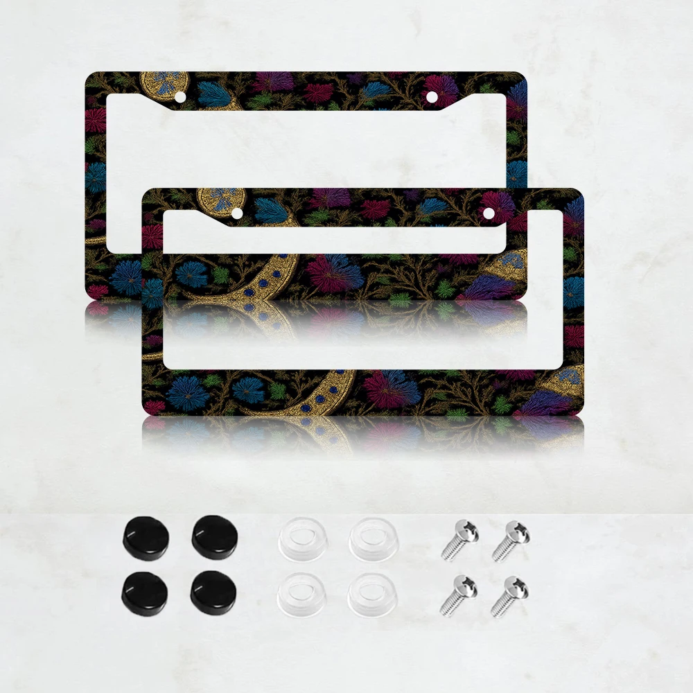 

Комплект из 2 рамок для номерных знаков с 2 отверстиями, алюминиевые, 6x12 дюймов, с винтами, стандартный размер для США, Канады, Мексики, ретро-декор для автомобиля