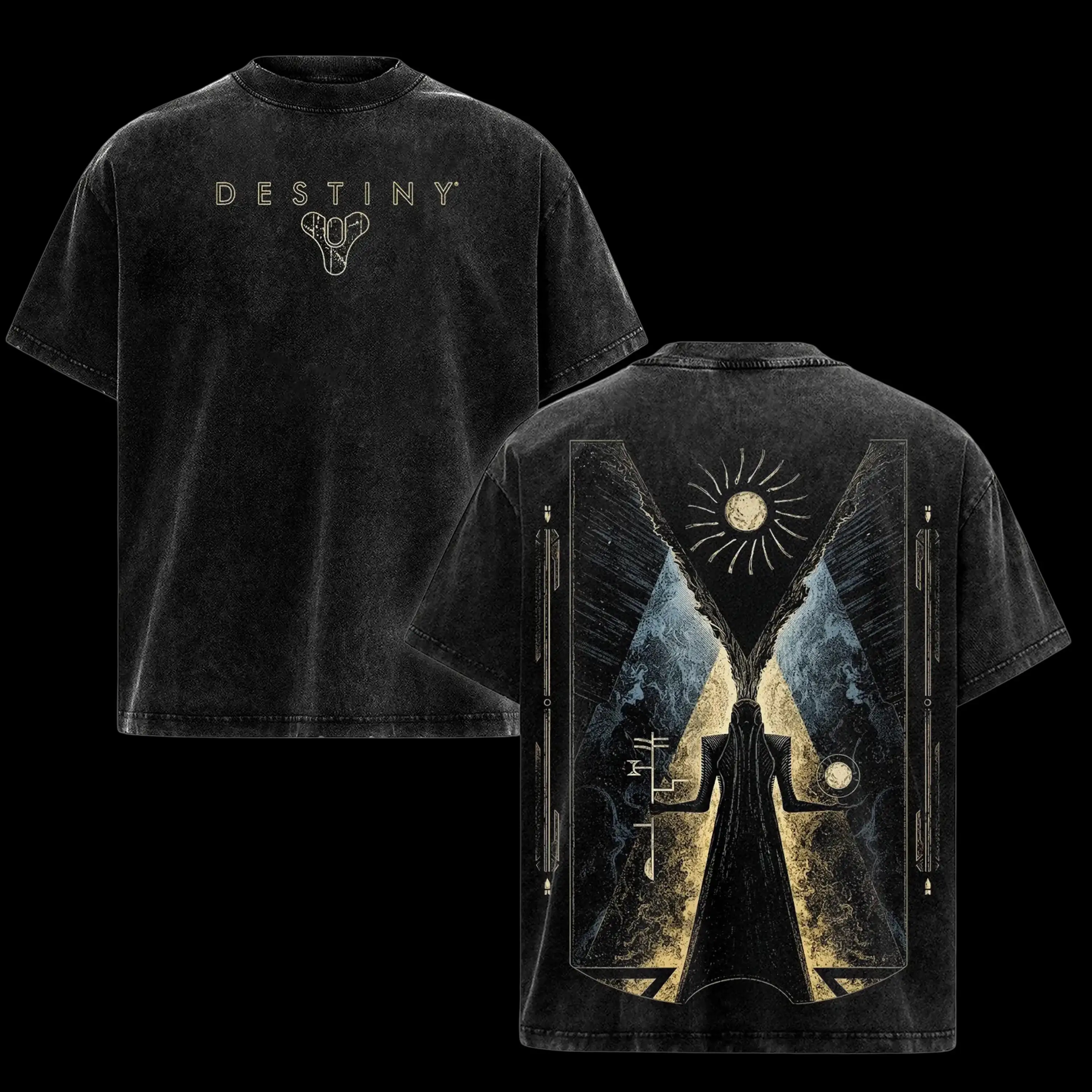 Acid Wash Vintage Graphic T Shirt - Koszulka Destiny 2 Witness Raid Boss