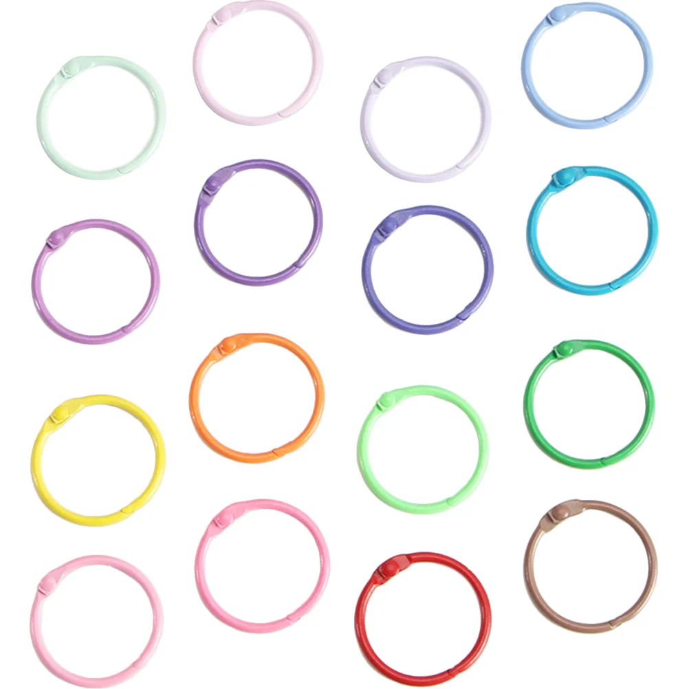 50 Pcs Binder Ring Crated Key Keychains Metal Reusable Book Compact Convenient Daily Use