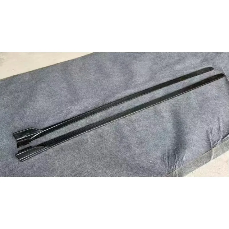 Glossy Carbon Blade Side Skirts Auto Side Rocker Panel Splitter Lip Sport Body Kit for Sedan Hatchback