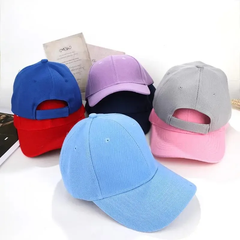2026 Summer Children Peaked Caps Students Kids Baseball Cap Boy Girl Solid Color Cotton Adjustable Hats Snapback Hip-Hop Sun Hat