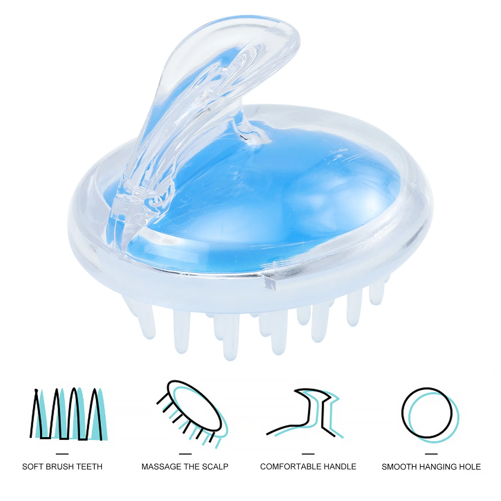 

Hair Scalp Brush Shampoo Brush Head Massage Bathing Tool For Dandruff Blood Circulation Deep Cleaning Exfoliating Shower