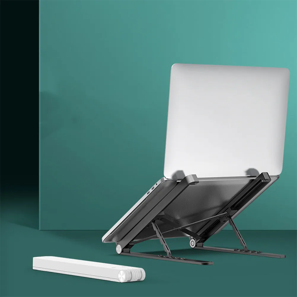 1Pcs Premium Adjustable Folding Laptop Stand Lightweight Portable Desktop Heightener for Home Office Travel Coffee Shop Use