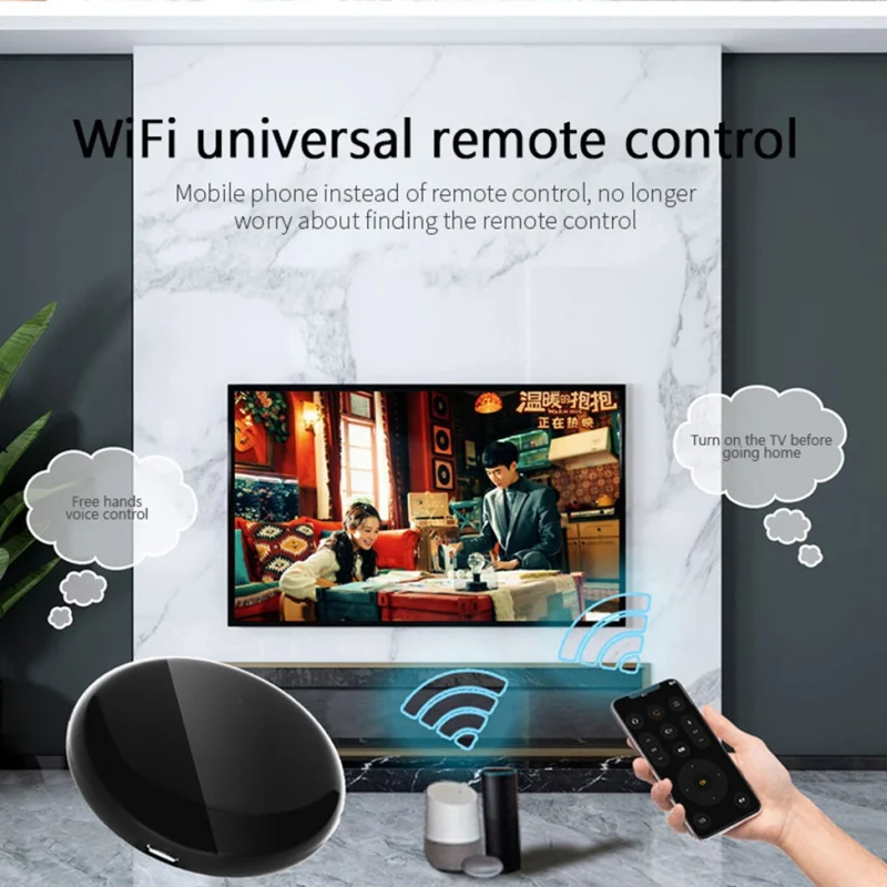 Remote Kontrol Universal Tuya WiFi IR |   Kontrol Suara Jarak Jauh Ponsel Universal untuk AC dan TV Intelligent Linka