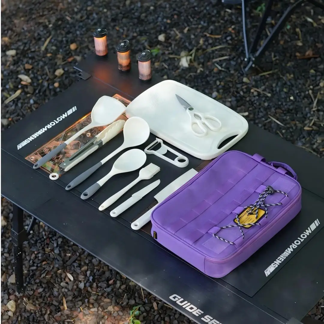 

Camping Cookware and Kitchenware Set Outdoor Picnic Camping Storage Bag Multi Compartment Portable Waterproof