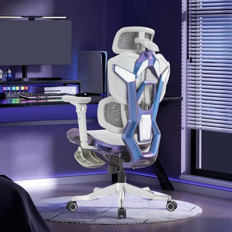 Silla Gamer 6D Armrest Chameleon, Silla Ergonómica con Base de Aluminio, Cómoda para Juegos, con Reposapiés