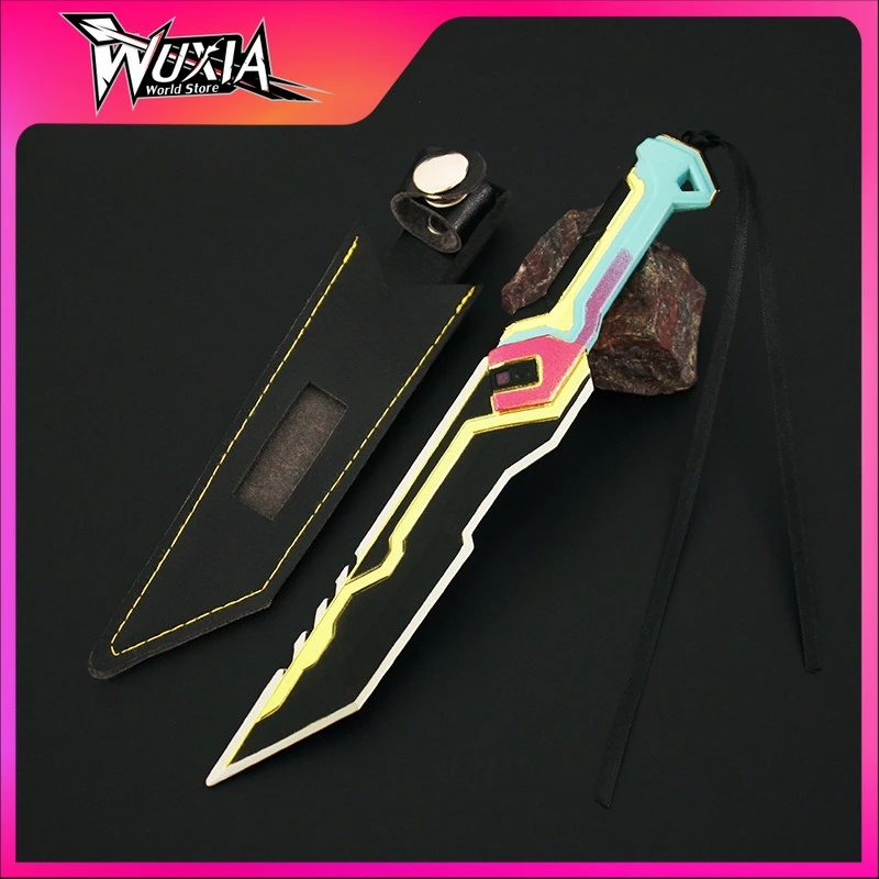 Brilhante Samurai Safe Sword Model Toy Coleções para meninos, Valorant, Faca Glitchpop, Periféricos de jogo, Melee Metal, Presentes colecionáveis, 17cm