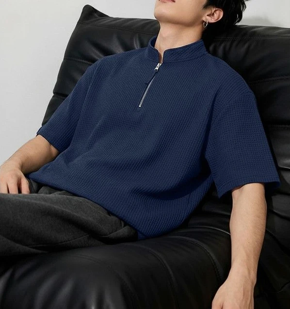 Half Zipper POLO Shirt for Boys 2026 Summer Quick-drying Antibacterial Loose Casual Commuting Versatile Half-sleeve