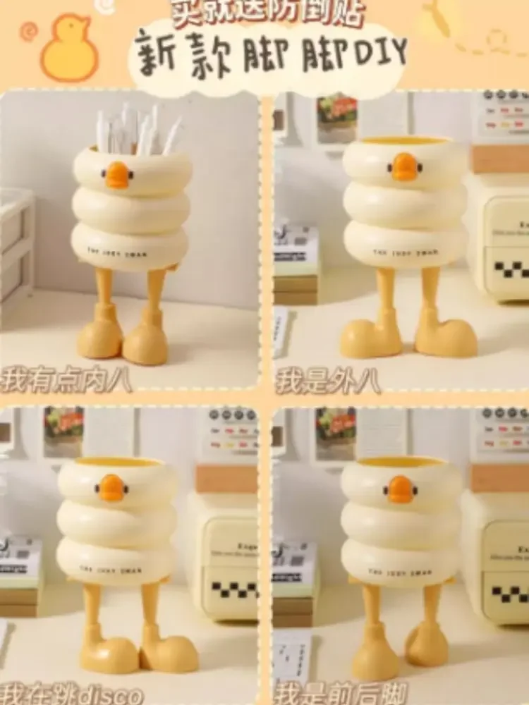 Cute and high-value student desktop pen holder girl makeup brush storage barrel office advanced sense storage