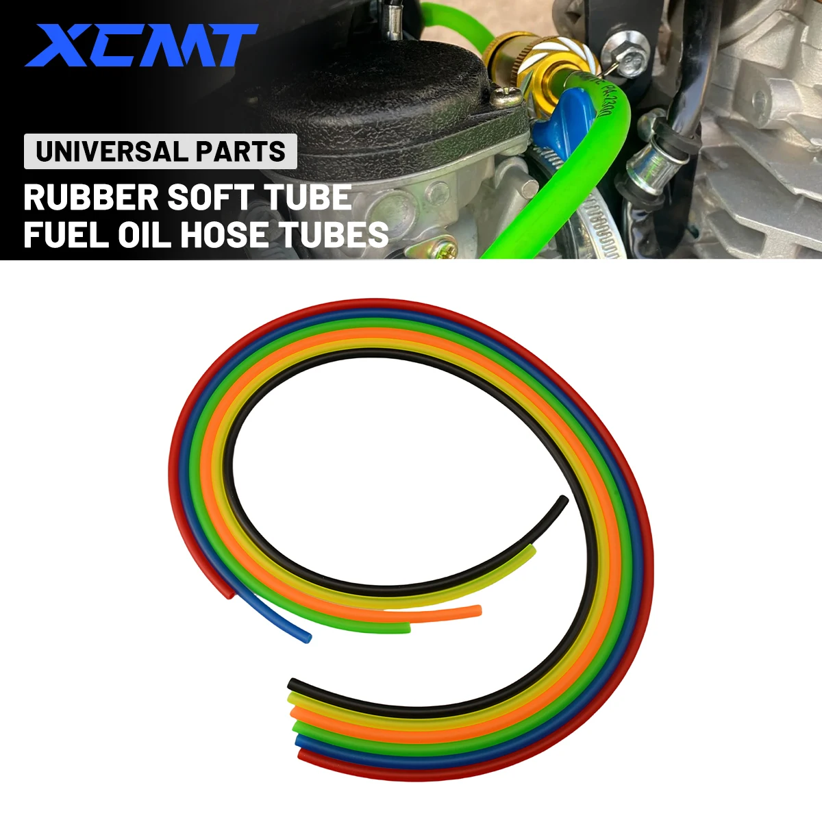 Motorrad 1 Meter 3M 5M Universalrohr Farbiger Öl-Schlauch Hochtemperaturbeständiger Gummi-Kraftstoffschlauch für Vergaser