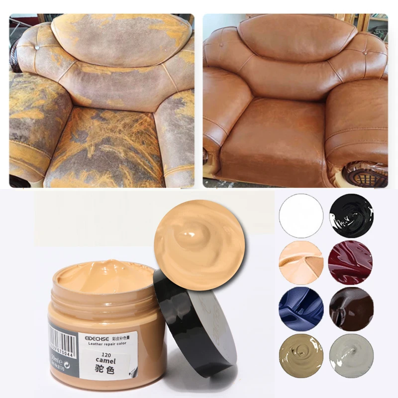 

50ml Car Seats Sofa Shoe Leather Repair Kit Scratch Remover Polish Wax Leather Care Cracks Rips Restoration Tool