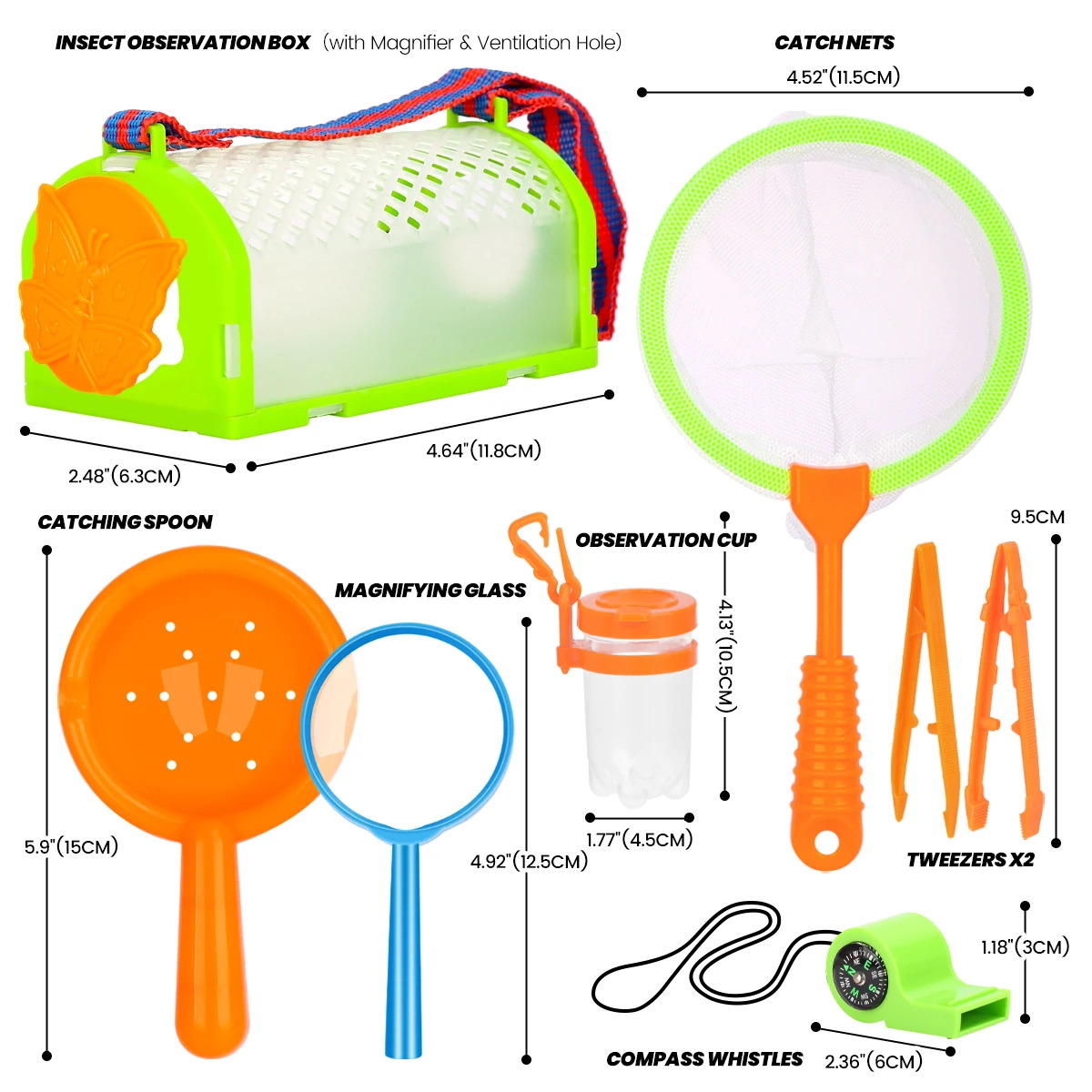 4Pcs Children Insect Trap Magnifying Glass Colander Outdoor Nature Exploration Tool Set Experimental Experience Educational Toy