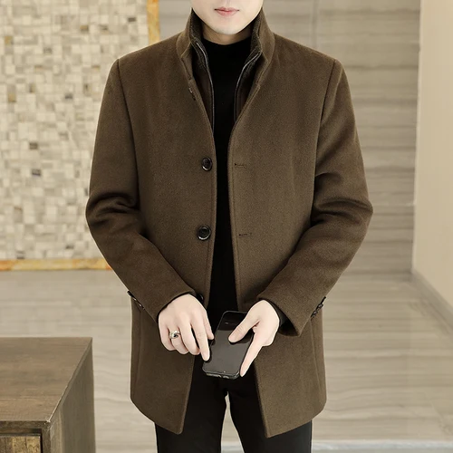 큰 모피 칼라 무릎 길이 더블 브레스트 모직 코트 여성용, 중간 길이, 가을 겨울 외투, 고품질
