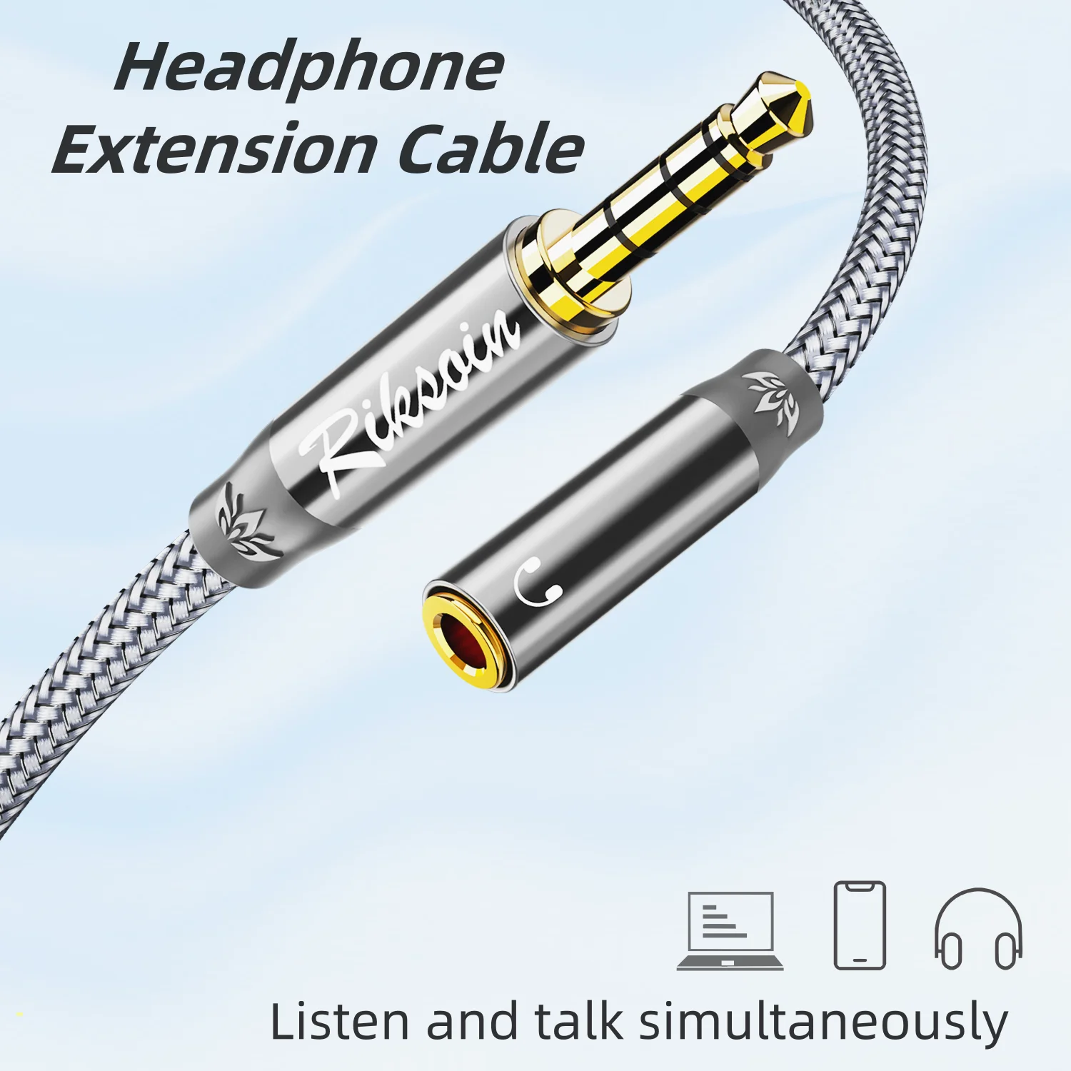 Laptop Accessories Headphones - Przedłużacz słuchawkowy Riksoin 3,5 mm, męski