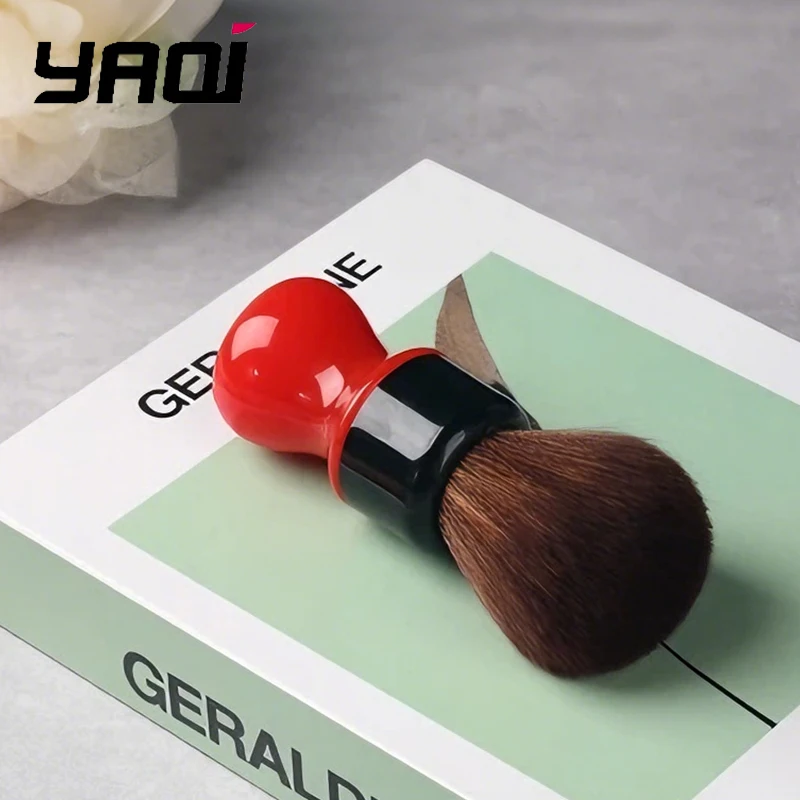 Premium Wet Shaving Brush YAQI Red‑Black Resin Handle Soft Brown Bristles Rich Lather Men Beard Grooming Accessory