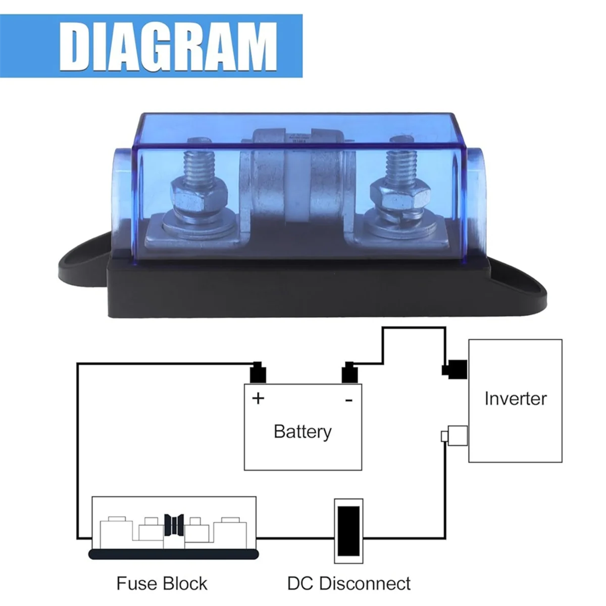 A002 Class T Fuse with 150V DC Operating Block Anl Block 200A Fuse Compatible with Protect 12V Inverters