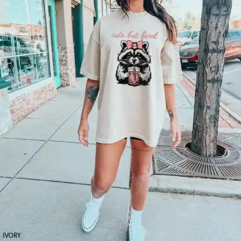 Cute But Feral  T Shirt Funny Raccoons Trash Panda Skunk Sunglasses Raccoon Sas1548