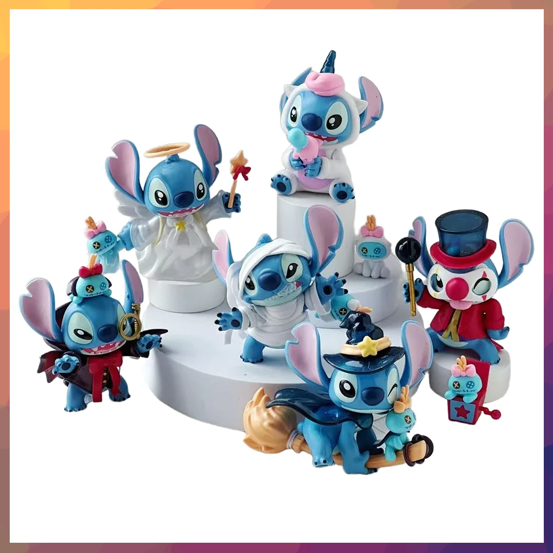 

Blind Box Disney Stitch Figures Funny Diary Collectible, Anime Cake Topper & Desk Decor for Kids Birthday Party Favors Gif