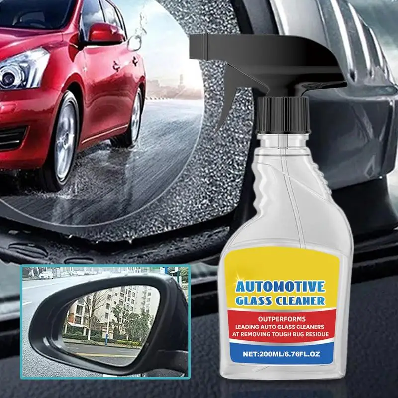 Glass Window Cleaner Auto Glass Cleaner 6.76fl.oz Rainproof Tint Safe Window Cleaner For Car Waterproof Windshield Glass Cleaner