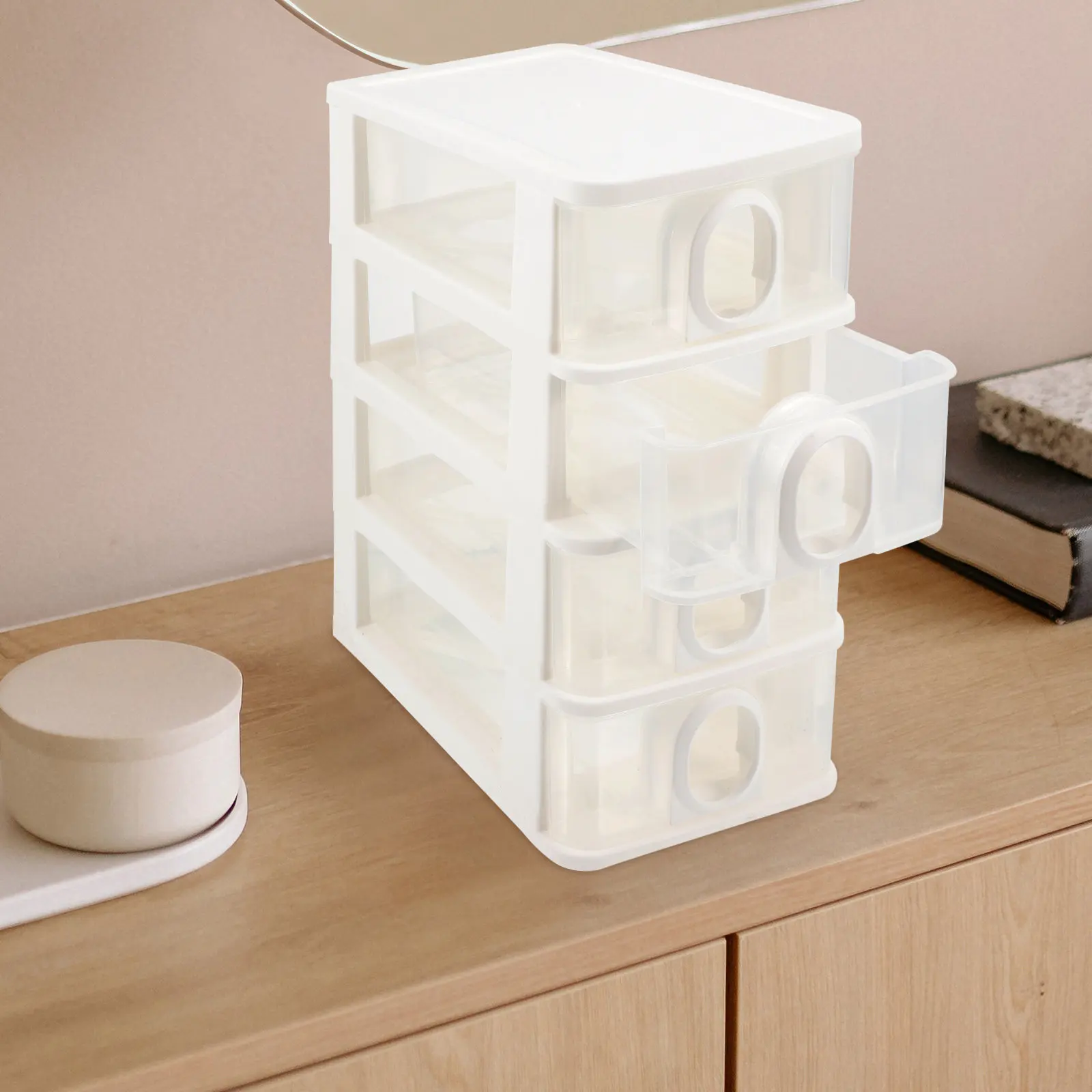 Desktop Storage Box Drawer Organizer Compact Sundry Organizer for Cosmetics Pencils Keys Makeup Stationery Bedroom Living Room