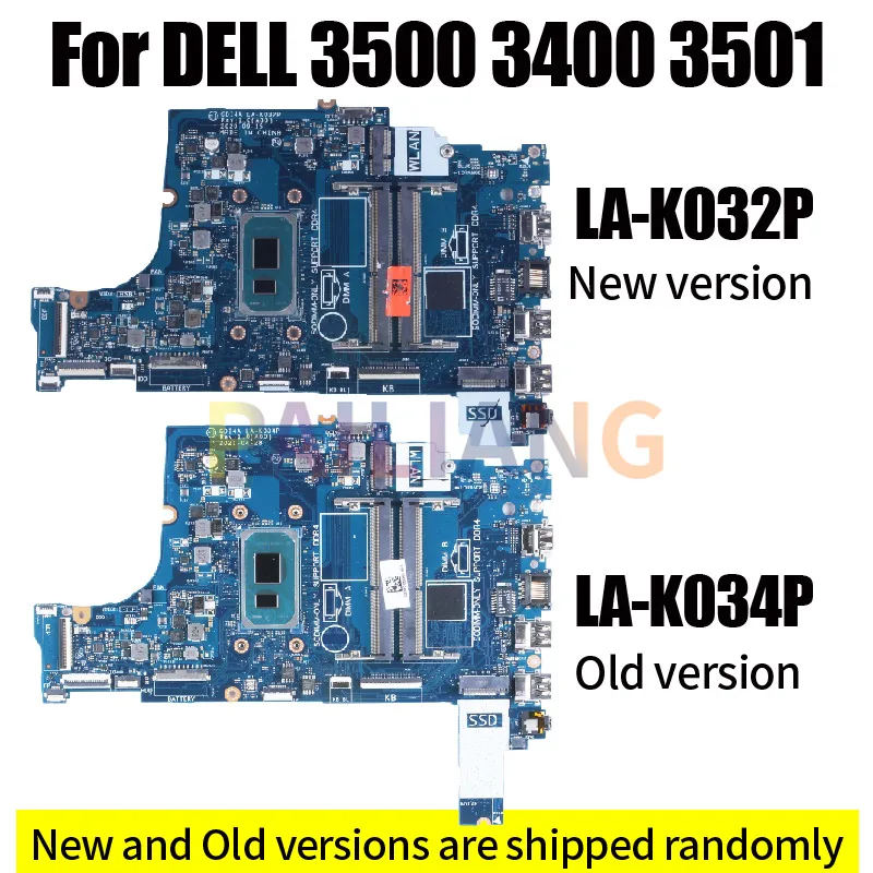 For Dell Vostro 3400 3501 3500 Notebook Mainboard LA-K034P/LA-K032P 0XGX0C 0FTXD9 i3 i5 i7 11th Gen Laptop Motherboard Tested