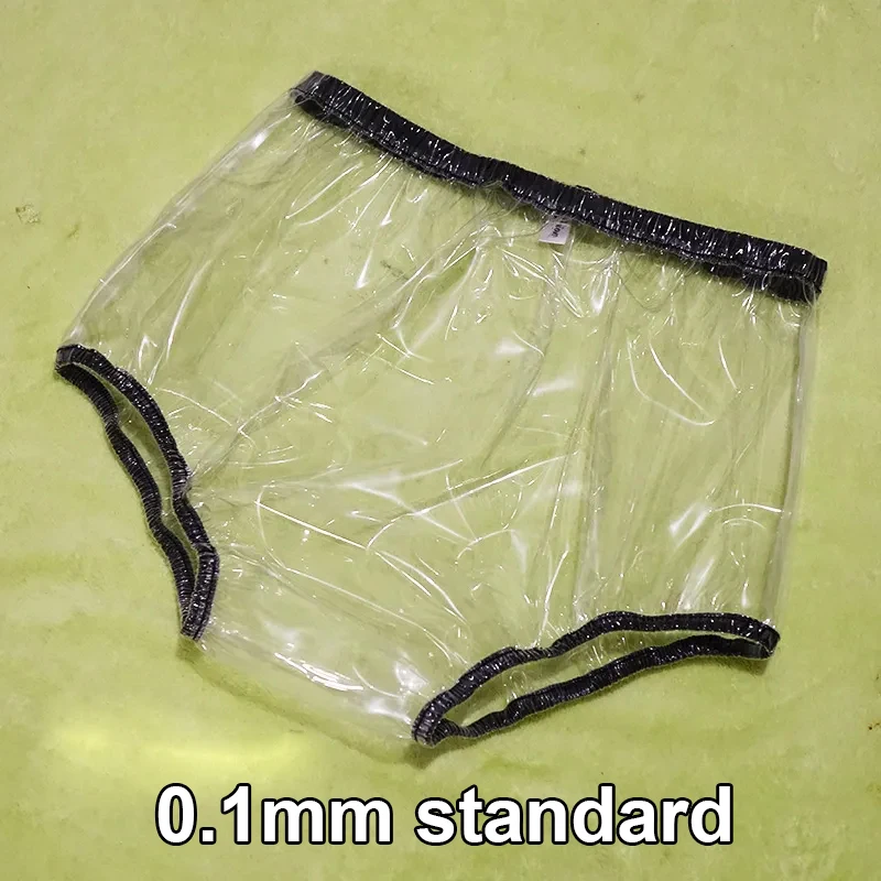 

Men Erotic PVC Plastic Panty Ultra Thin See Through High Waist Briefs Women Loose Soft Leak Proof Fetish Panties ABDL