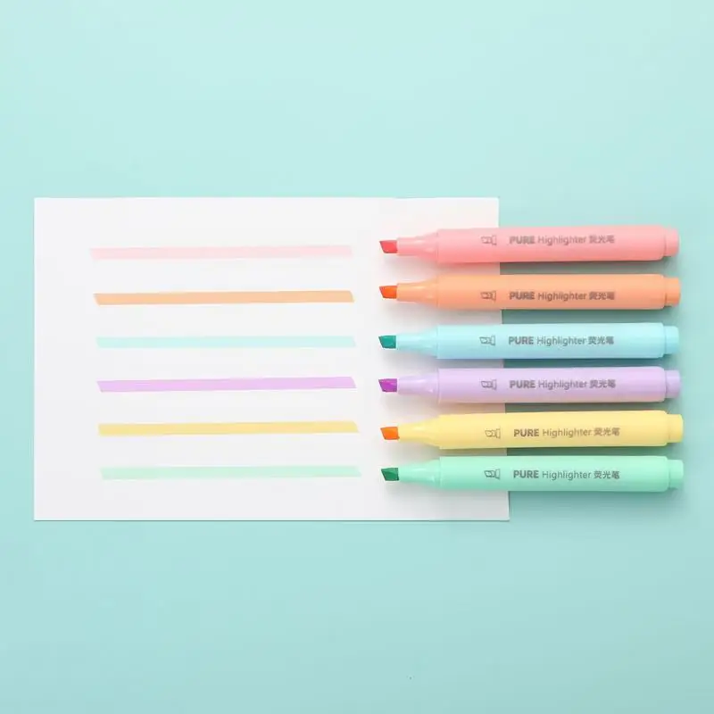 Highlighters Bulk Aesthetic Markers 6pcs Soft Highlighters Versatile Highlighters For Practicality Kids Home Work Teenagers
