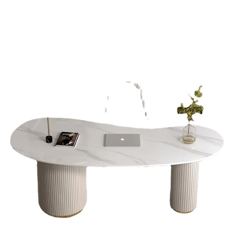 Table reception negotiation beauty salon desk home modern simple Internet celebrity light luxury rock slab desk
