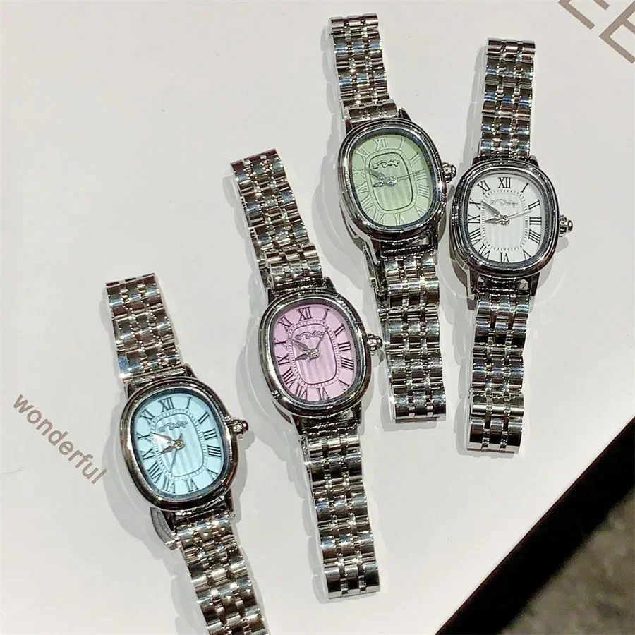 Women Quartz Watch Luxury Oval Tonneau Shaped Diamond Clock Simple Fashion Shell Dial Diamond Orologio Reloj Ladies Wristwatch