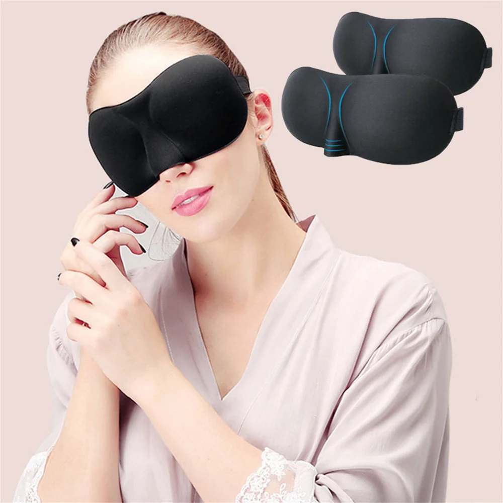 

1pc 3D Breathable Sleep Mask, Strong Blackout Eye Shade for Travel, Soft Portable Blindfold for Sleeping at Home Office School