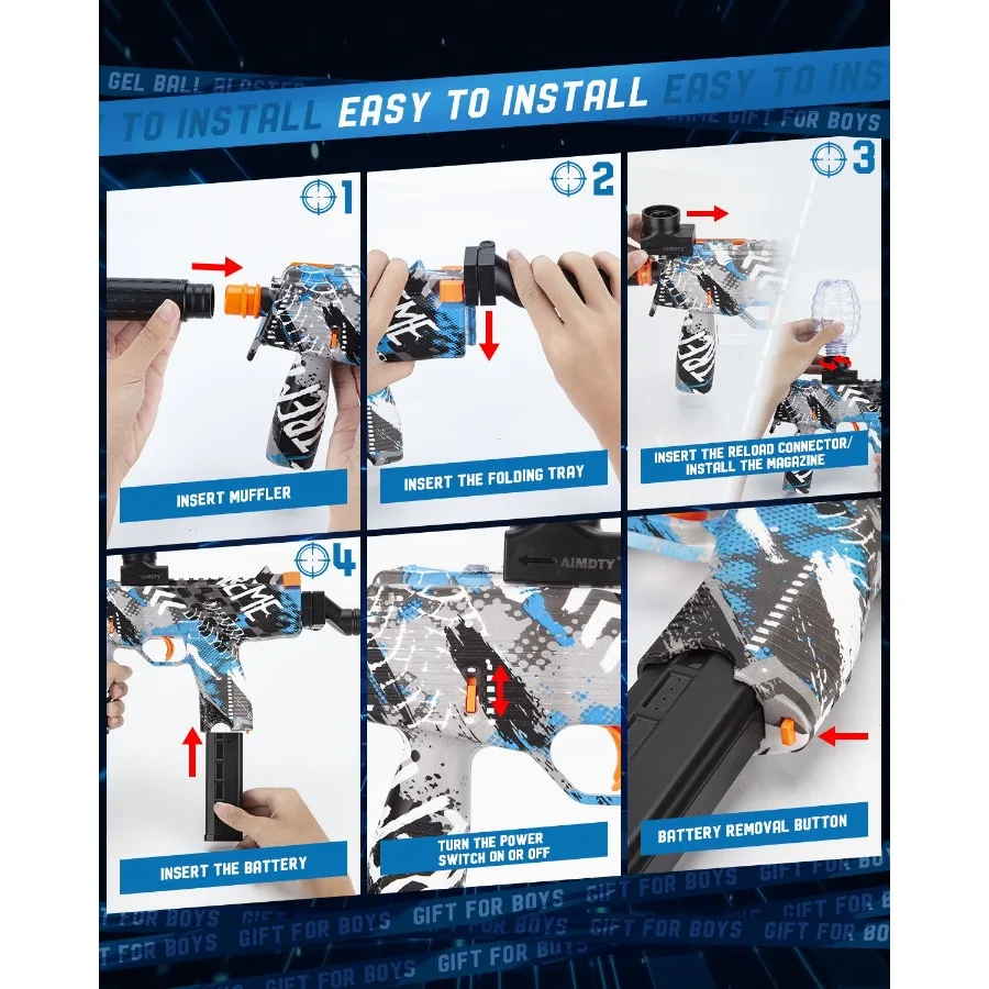 جل كهربائي الكرة الناسف عالية السرعة Gelfire الناسف ل Orbeez مع 30000 جل جولة ونظارات ترشيش العاب كروية للخارجية