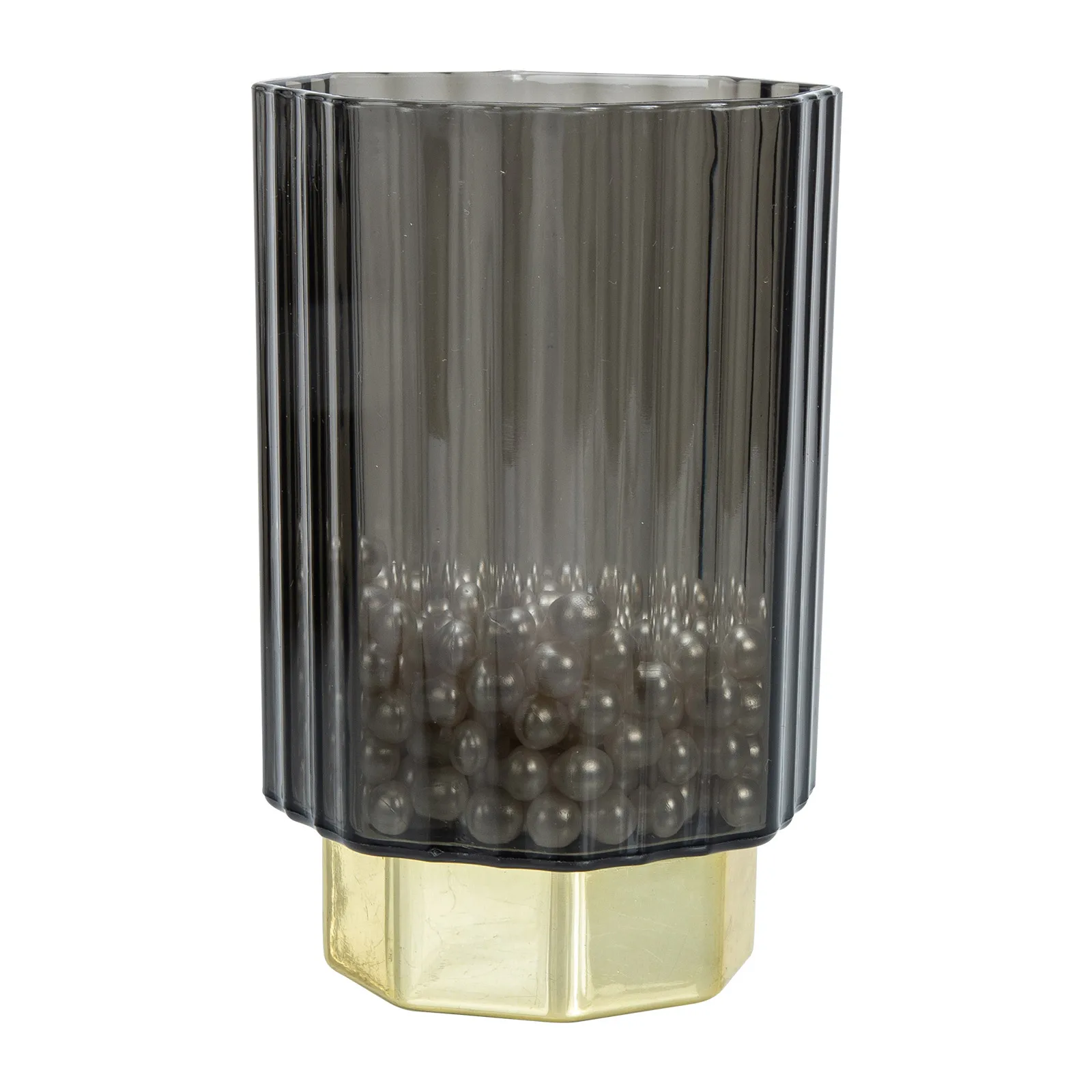 

Retro Gold Rim Glass Pen Holder Transparent Grey Desk ganizer for Makeup Brushes Storage Bucket High Quality Cup