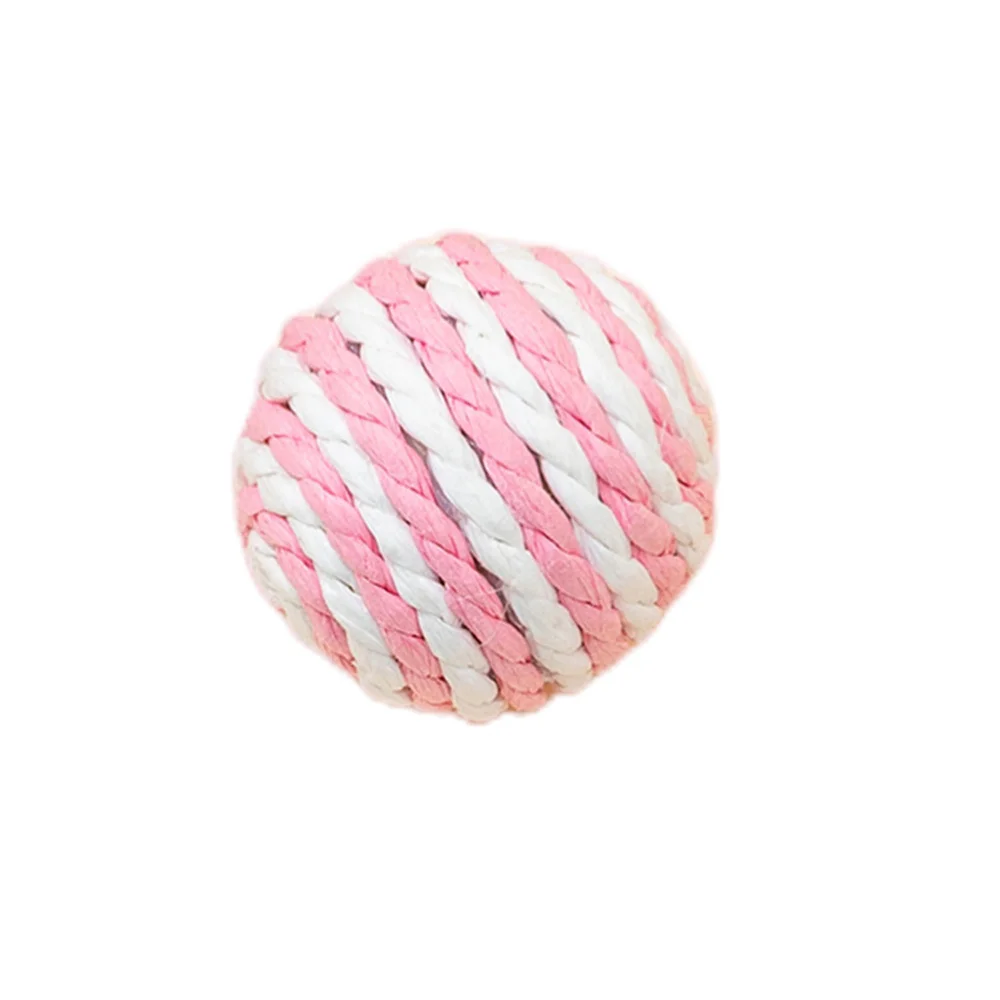 Random Color Cat Pet Sisal Rope Weave Ball Teaser Play Chewing Scratch Catch Toy Interactive Scratch Chew Toy For Pet Cat Dog