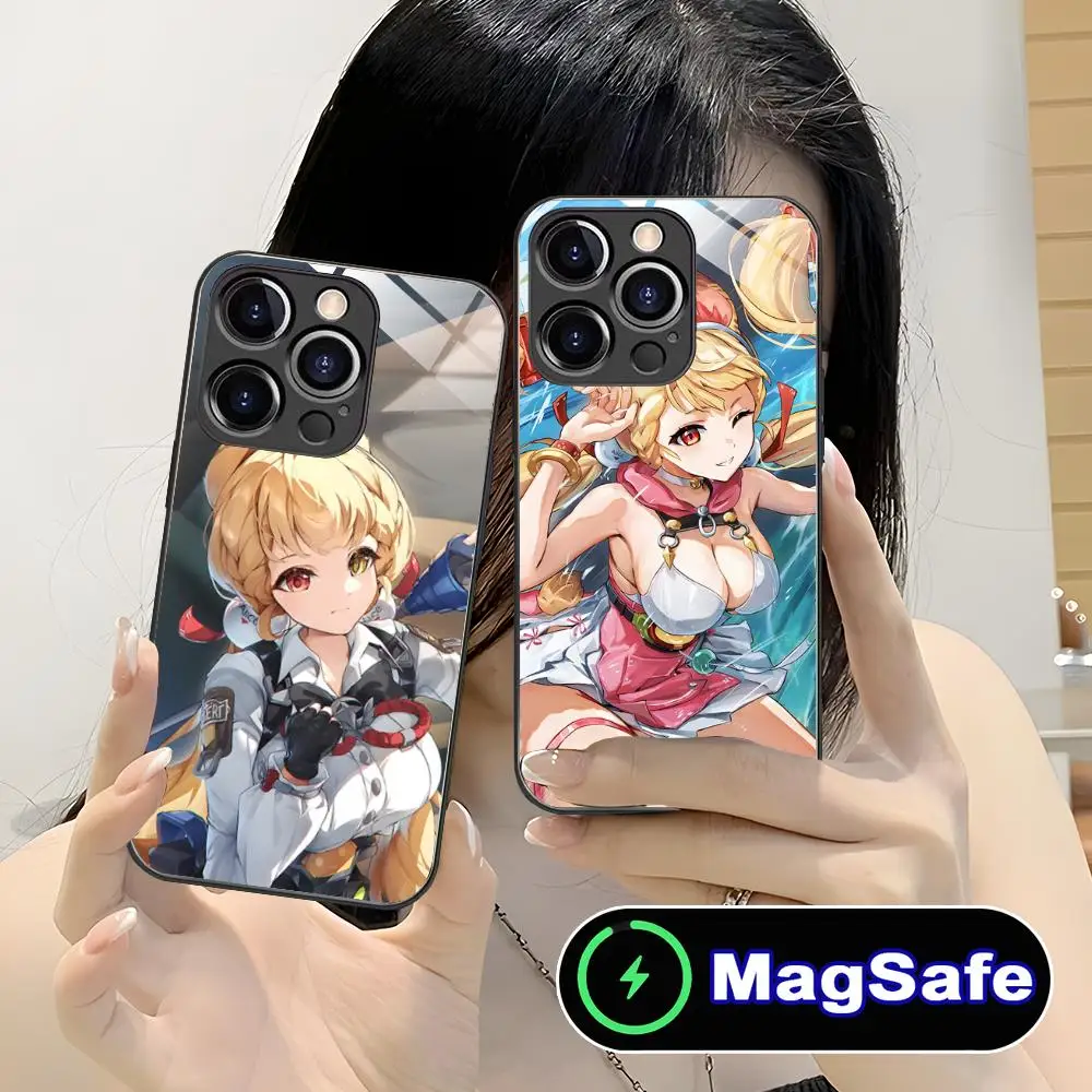 

Чехол для телефона Zenless Zone Zero Alice для iPhone 16, 15, 14, 13, 12, 11 Pro Max Plus Mini MagSafe, защитное стекло, красивая роскошь