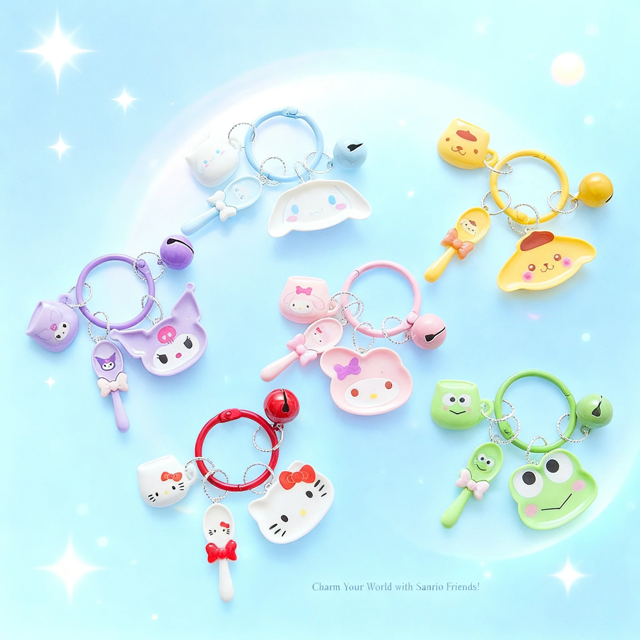 Viral Sanrio Cinnamoroll Cartoon Plate Set 3Pcs Cute Keychain Pendant Phone Charm Kawaii Mini Plate Ornament Gift for Girl