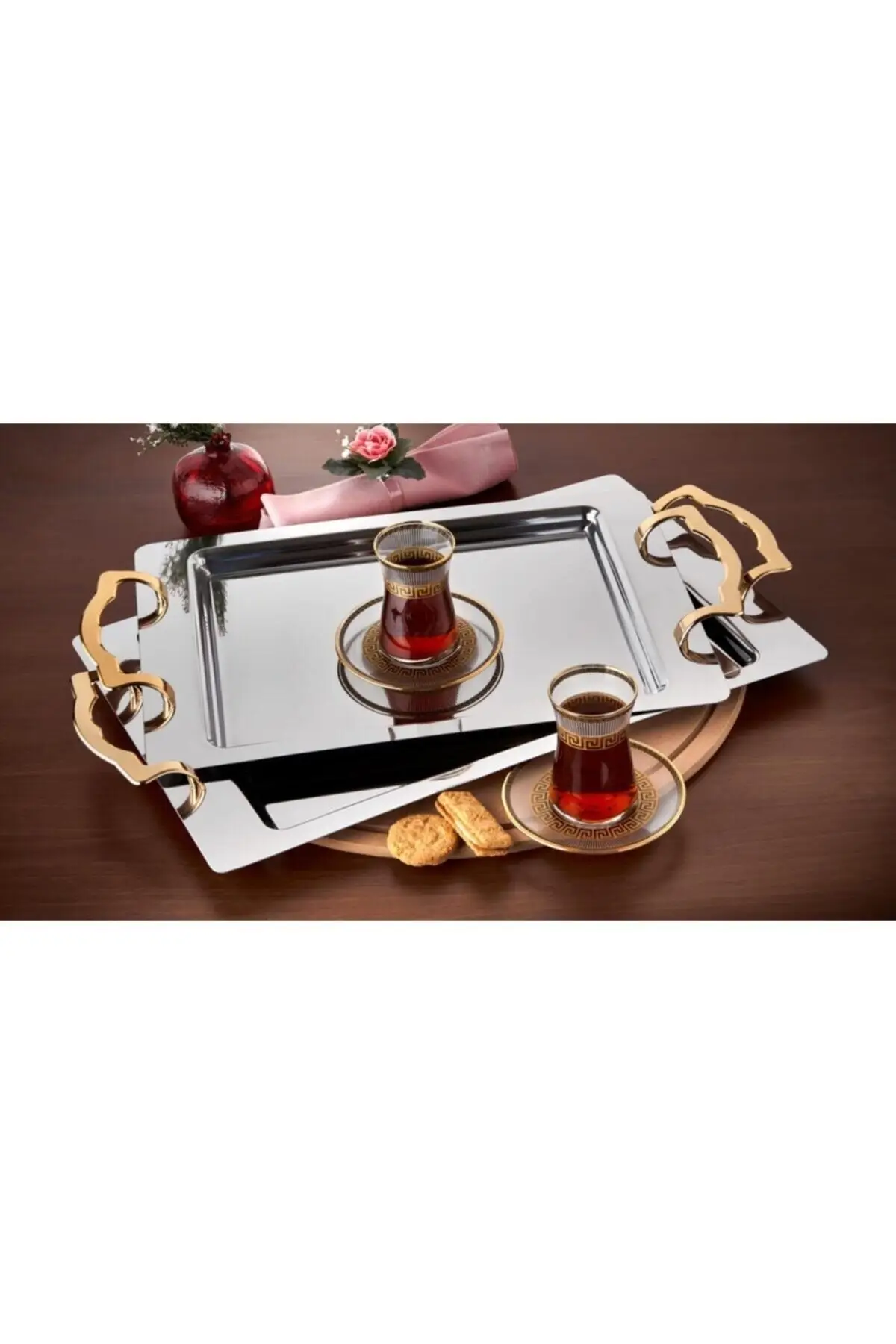 Stainless steel Tea serving tray luxury 2022 tray Tea serving tray luxury tray Tea tray