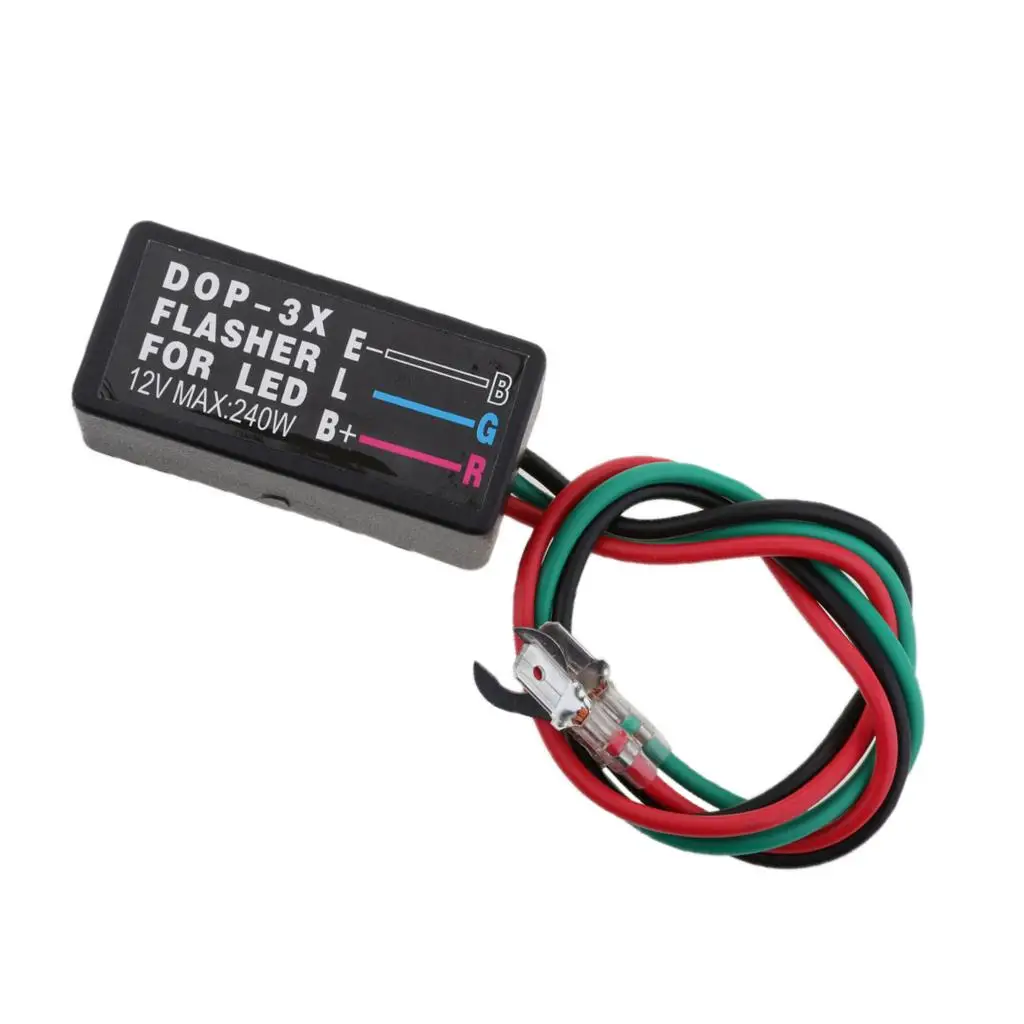 Motorcycle 100A 12V LED Brake Stop Light Strobe Flash Module Controller Box