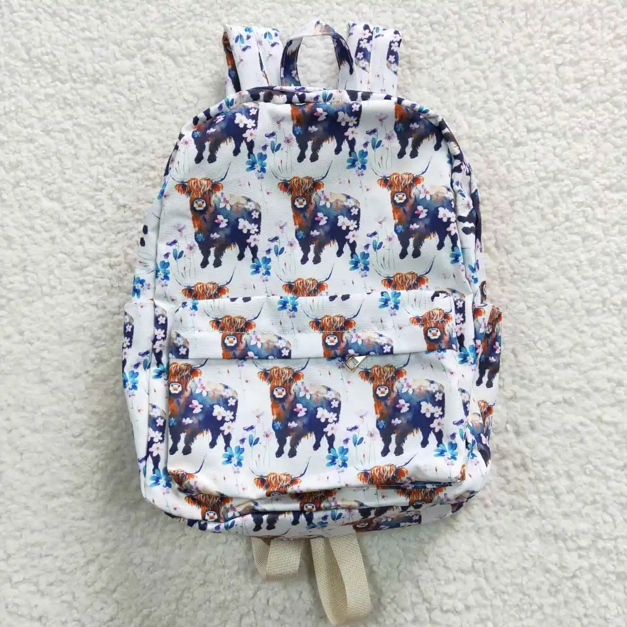 

Ready To Ship NO MOQ Fashionable Kids Girls Floral Casual Bags C​hildren Cow Print Backpacks