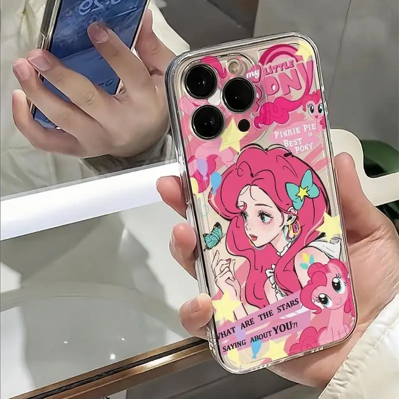 Anime Cute My Little Pony Phone Case For iPhone 16 15 14 13 12 11 Mini Pro Max X XR XSMax 6S 6 7 8 Plus SE20 Transparent Cover