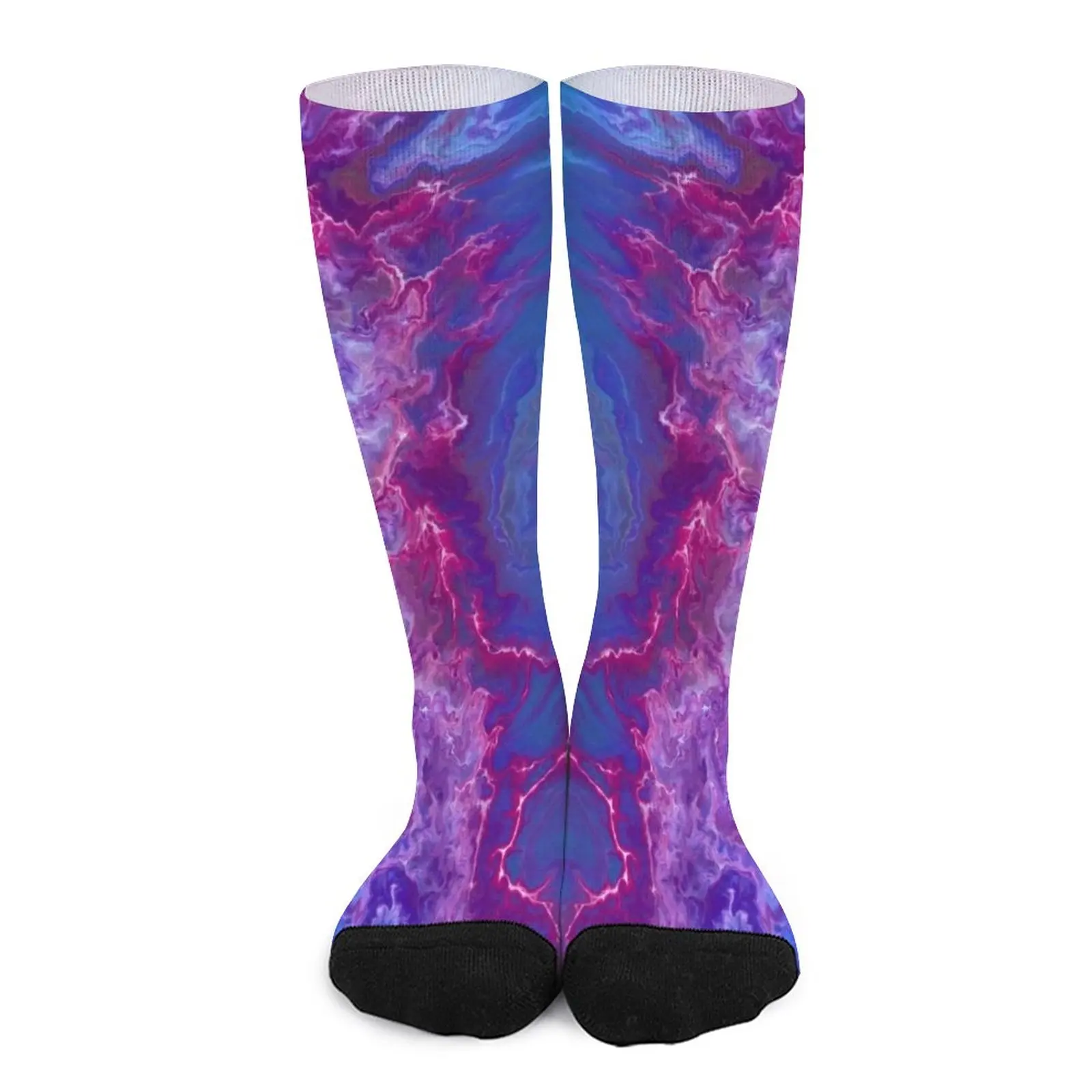 

Striking Storm - Acrylic Pour Socks Men cycling socks thermal socks for men