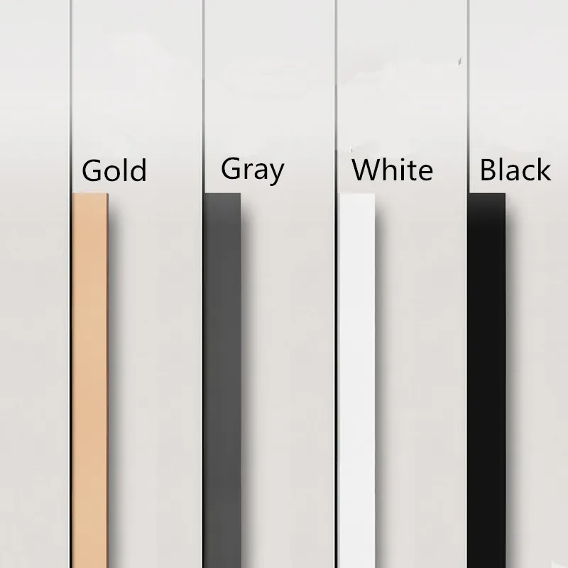 10 Pack Black Gold White Gray Cabinet Pulls Kitchen Handles Aluminum Alloy Edge Finger Pull Dresser Drawer Handles